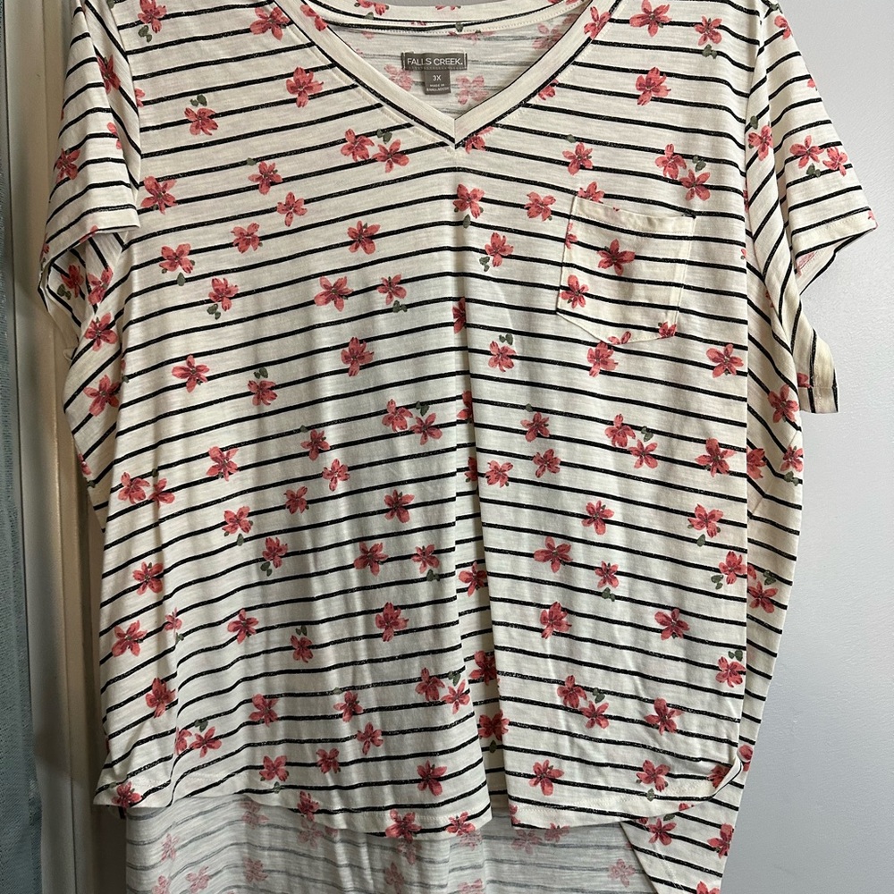 Floral Striped Women's Top